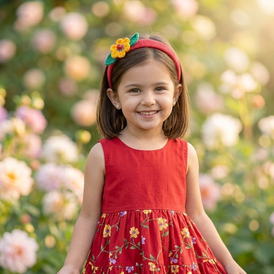 Crochet Flower Hairband – Handmade Hair Accessory for Girls & Women