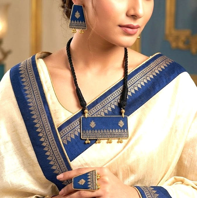 Handmade Woven Silk Fabric Ethnic Jewellery Sets