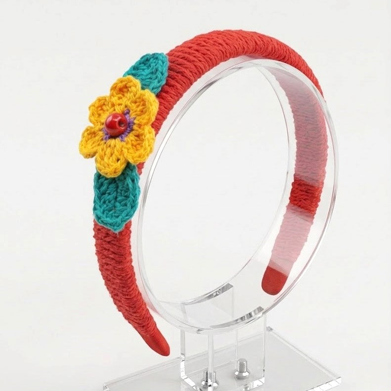 Crochet Flower Hairband – Handmade Hair Accessory for Girls & Women