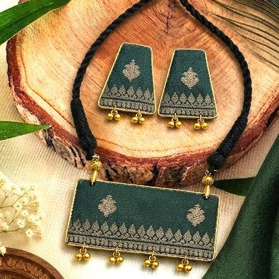 Handmade Woven Silk Fabric Ethnic Jewellery Sets
