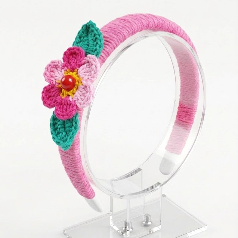 Crochet Flower Hairband – Handmade Hair Accessory for Girls & Women
