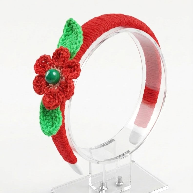 Crochet Flower Hairband – Handmade Hair Accessory for Girls & Women
