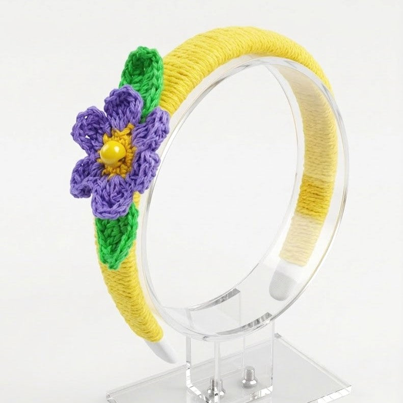 Crochet Flower Hairband – Handmade Hair Accessory for Girls & Women