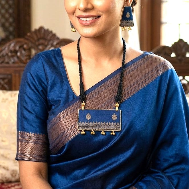 Handmade Woven Silk Fabric Ethnic Jewellery Sets