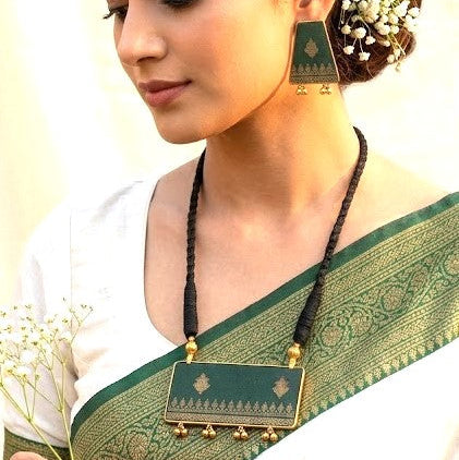 Handmade Woven Silk Fabric Ethnic Jewellery Sets