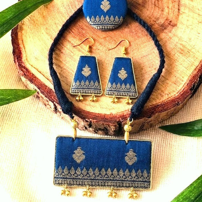Handmade Woven Silk Fabric Ethnic Jewellery Sets