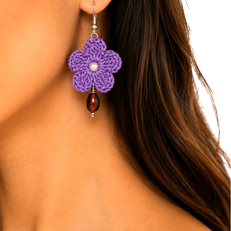 purple-handmade-crochet-flower-earrings-artisian-touch