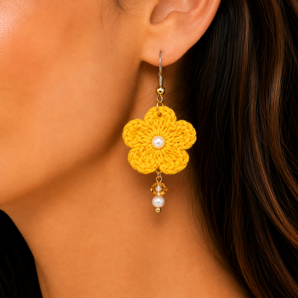 yellow-handmade-crochet-flower-earrings-artisian-touch